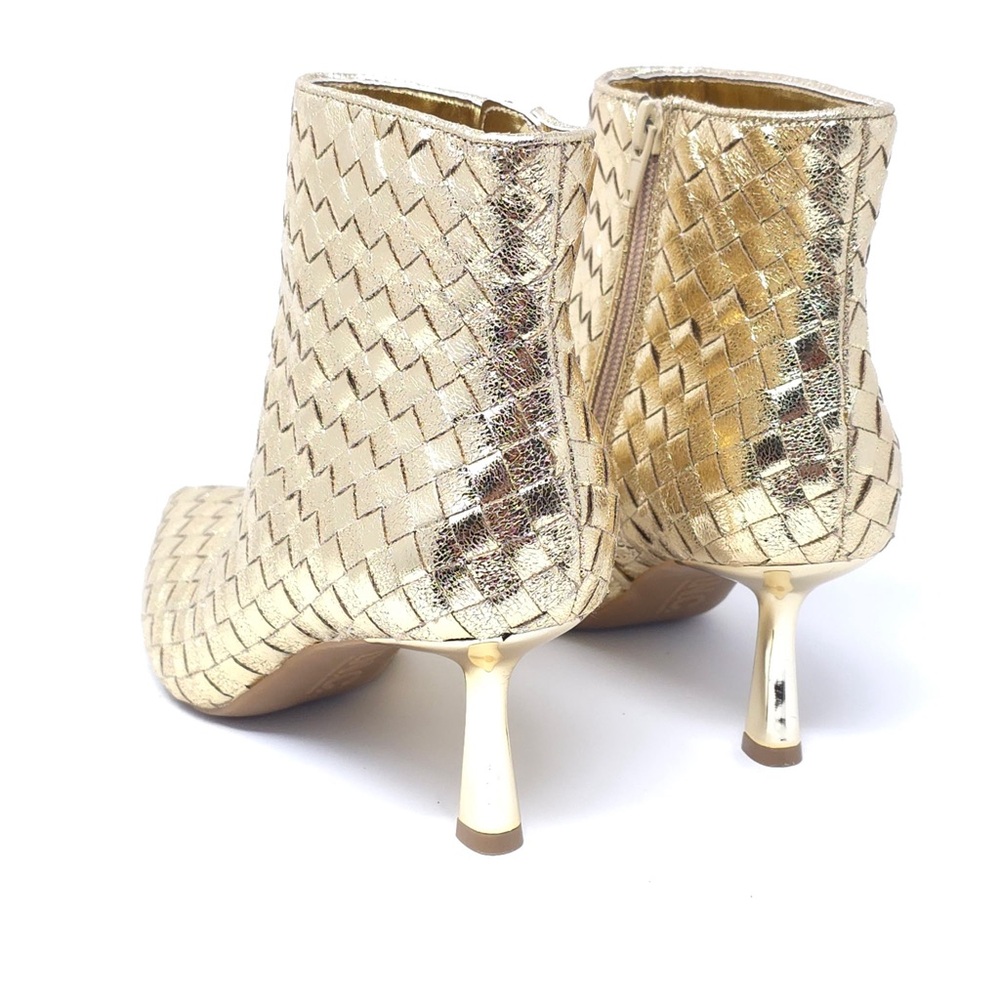 INC International Concepts Ankle Boots Raisiep Gold Woven Size 6.5 M - Picture 5 of 12